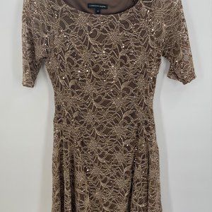 CHRIS‎ MCLAUGHLIN GOLD SEQUIN LINED DRESS